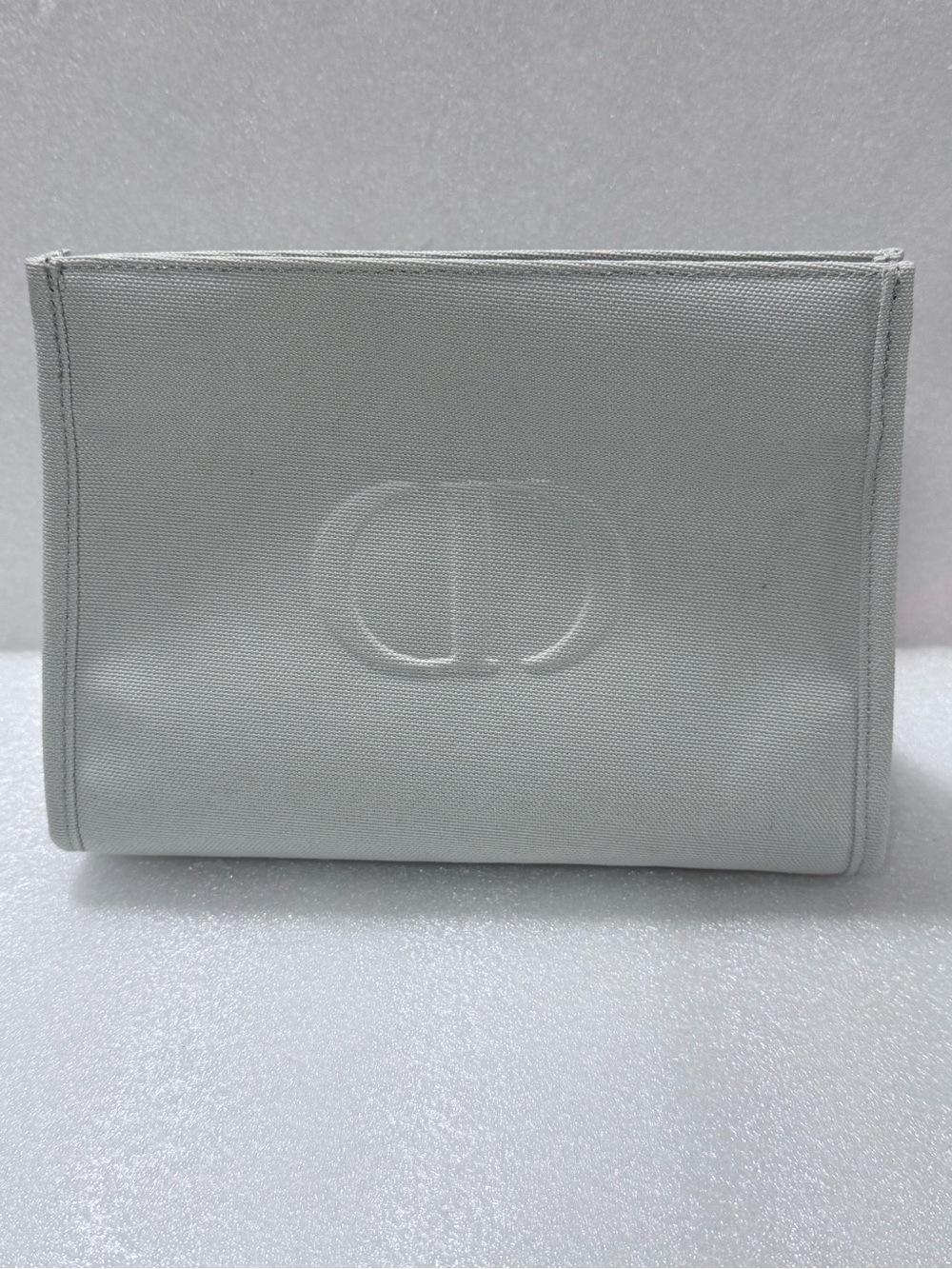 Christian Dior Canvas Makeup Pouch Cosmetic Case in Gray